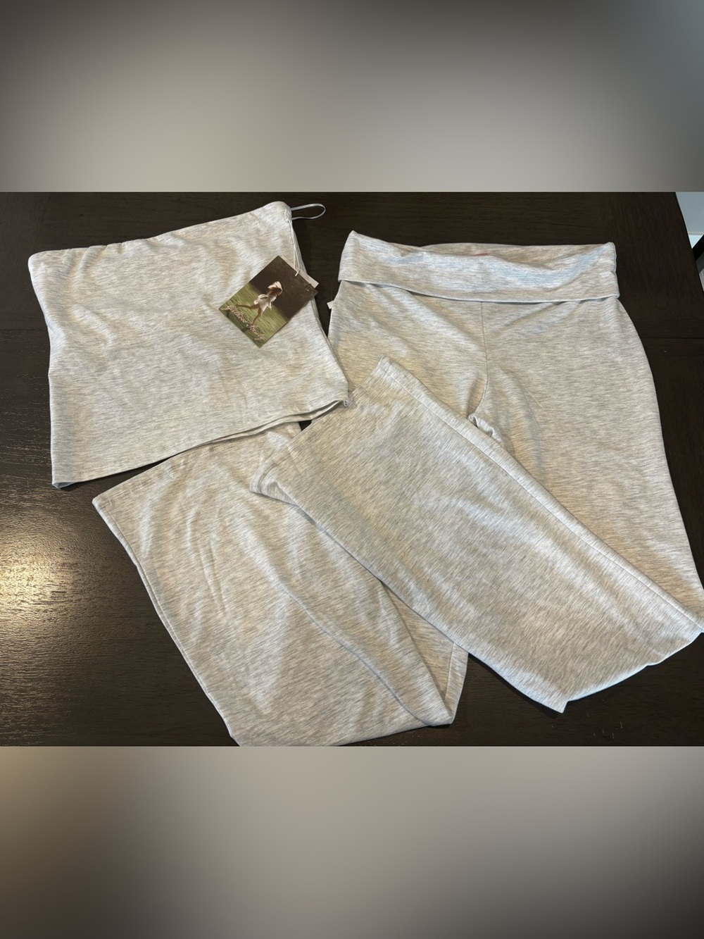 Brushed Gray Crew Neck Top by Girlhood Society